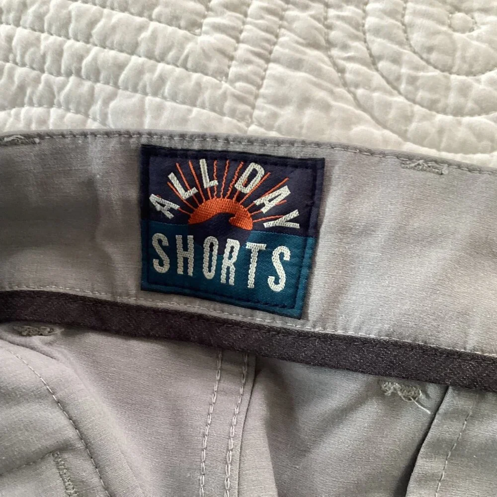 Faherty All Day Shorts Gray Size 36 Grey Casual Drawstring Pockets Performance L